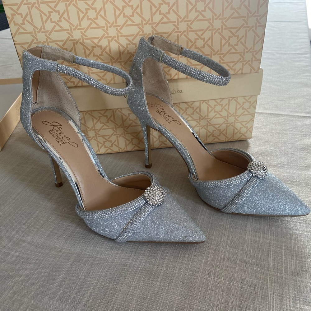 Jessica Simpson Silver Glitter Heels